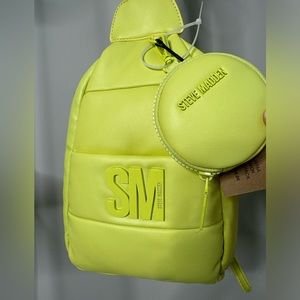 Steve Madden NWT citrine bright yellow green backpack